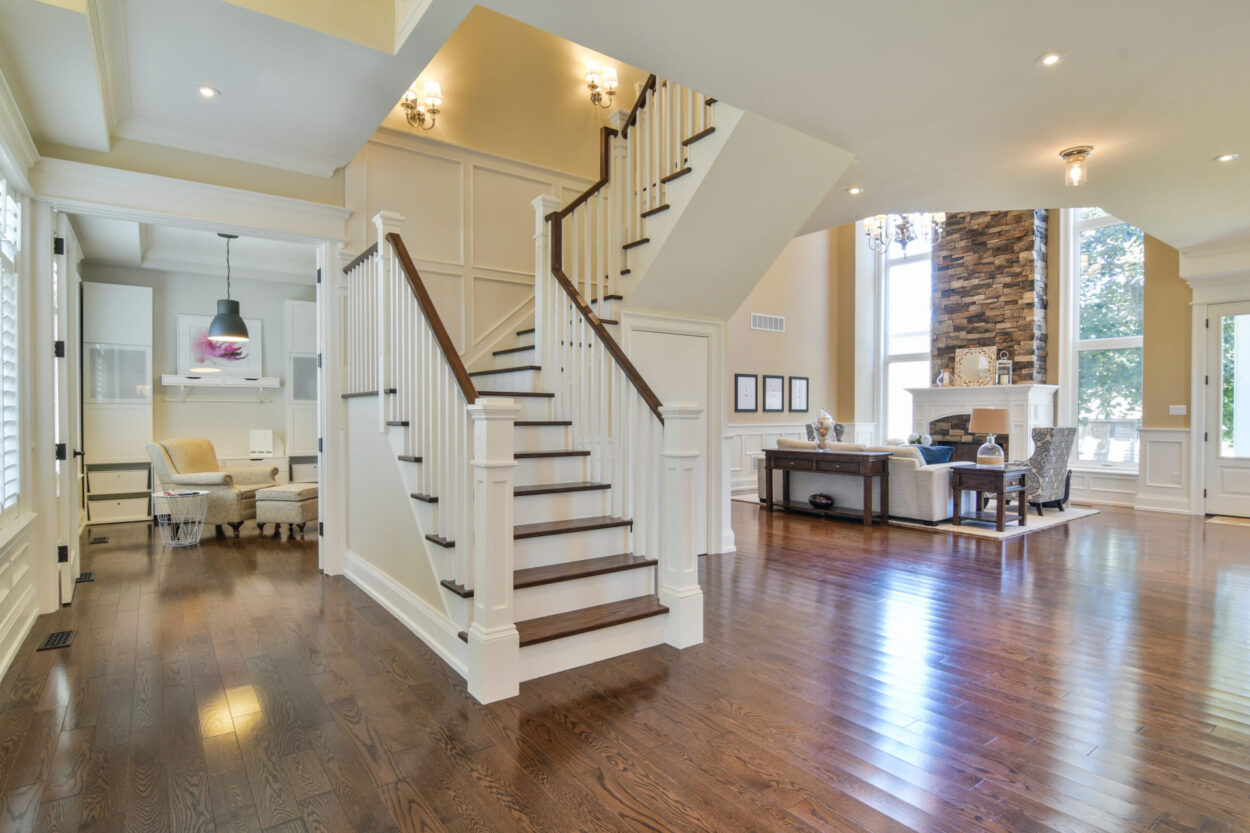 Example of a wooden staircase installation